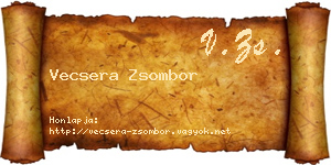 Vecsera Zsombor névjegykártya